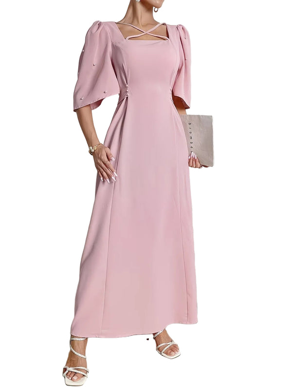 Damen-Maxikleid mit Flatterärmeln