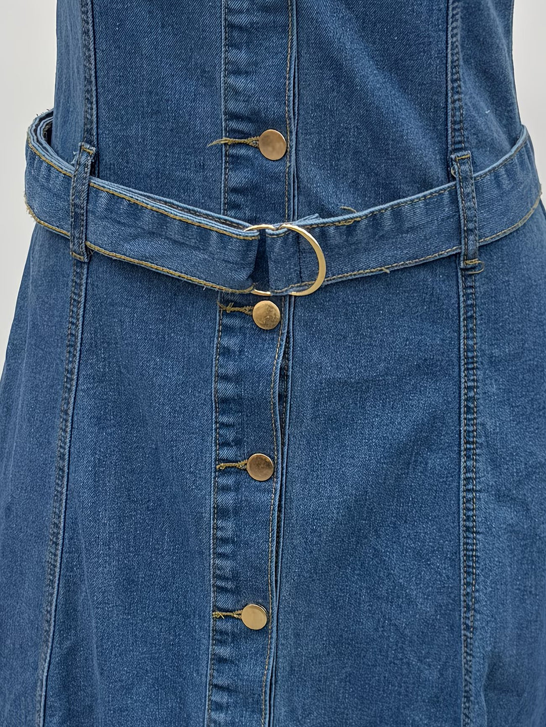 Damen-Midikleid mit Knopfleiste und Gürtel