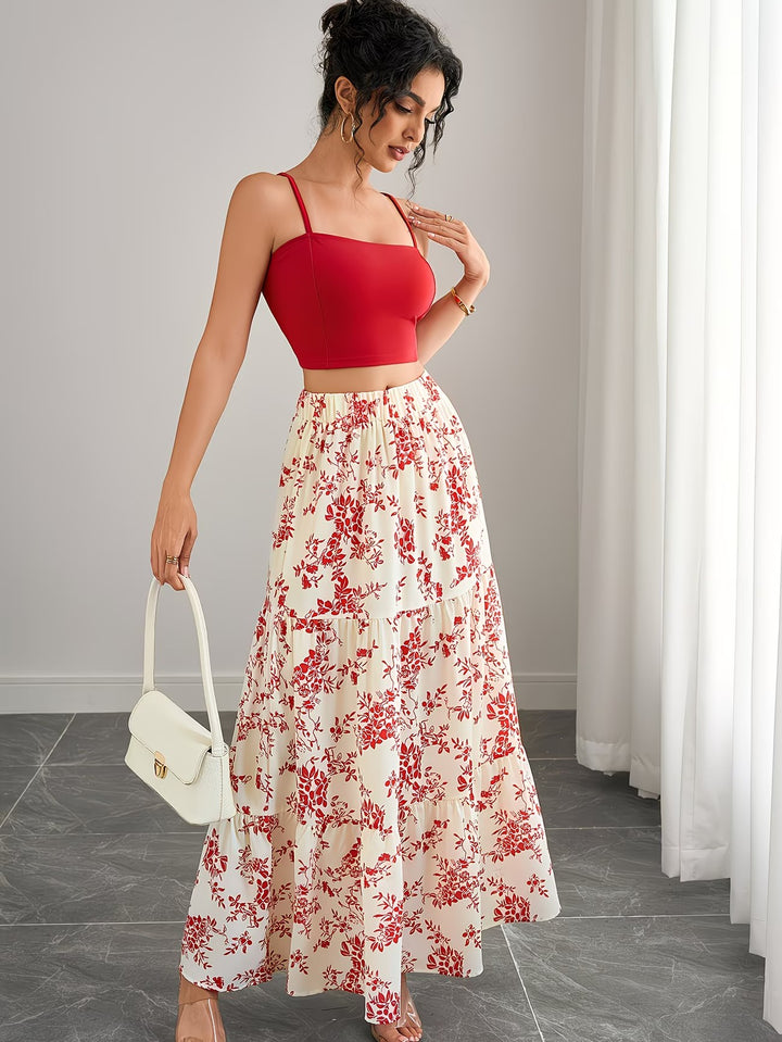 Damen-Zweiteiler mit Crop-Top und Maxirock