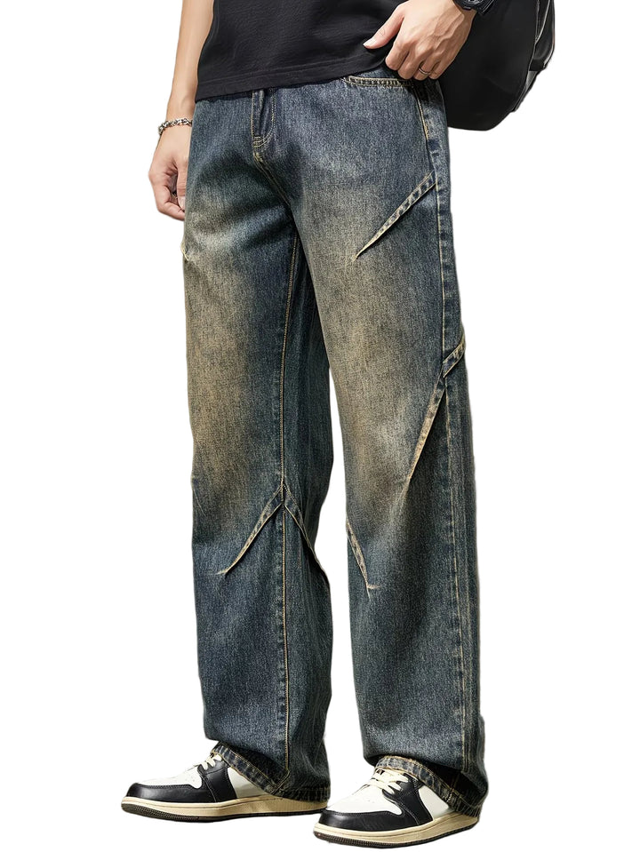 Herren-Hosen mit Geradem Schnitt und Faded-Effekt