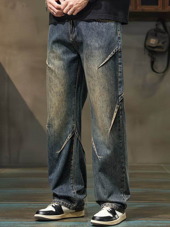 Herren-Hosen mit Geradem Schnitt und Faded-Effekt