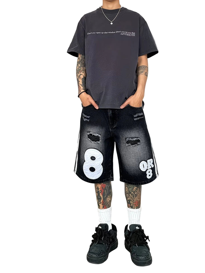 Herren Weitbein Shorts mit Seitenstreifen